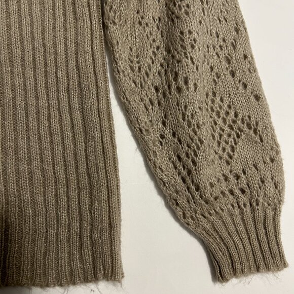 M&S per una knit sweater womens sz XL beige Wool Mohair blend V-neck cottagecore - Picture 15 of 15